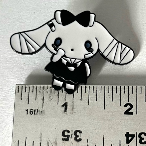 Hello Kitty Cinnamoroll Enamel Pin Goth Dark Evil Punk With Black Mesh Gift Bag - Picture 5 of 6